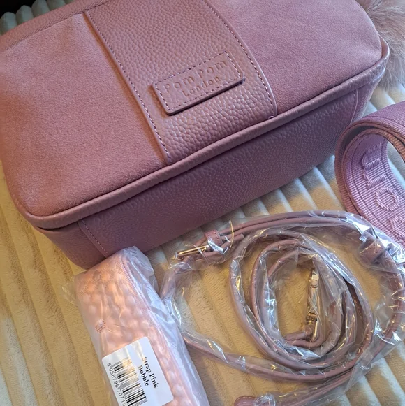 Pom Pom London Original Plus In Pink With Pink Suede On The Front NWOT - Picture 2 of 8